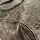 Chloe Paddington Hand Bag Leather Silver Gold Auth 189043M-13