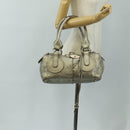 Chloe Paddington Hand Bag Leather Silver Gold Auth 189043M-27