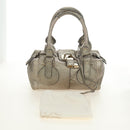 Chloe Paddington Hand Bag Leather Silver Gold Auth 189043M-28