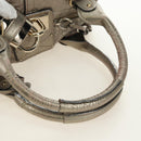 Chloe Paddington Hand Bag Leather Silver Gold Auth 189043M-7