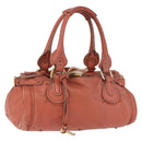 Chloe Paddington Hand Bag Leather Pink Gold Silver Auth 189045A-1