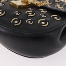 Chloe Drew Chain Shoulder Bag Leer Zwart Goud Auth 189046A-14