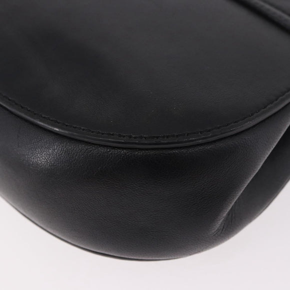 Chloe Drew Chain Shoulder Bag Leather Black Gold Auth 189046A