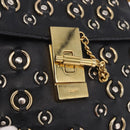 Chloe Drew Chain Shoulder Bag Leer Zwart Goud Auth 189046A-17