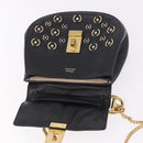 Chloe Drew Chain Shoulder Bag Leer Zwart Goud Auth 189046A-10
