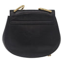 Chloe Drew Chain Shoulder Bag Leer Zwart Goud Auth 189046A-2