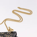 Chloe Drew Chain Shoulder Bag Leer Zwart Goud Auth 189046A-8