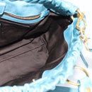 Miu Miu Hand Bag Leather 2way Blue Gold Auth 189047M-18