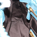 Miu Miu Hand Bag Leather 2way Blue Gold Auth 189047M-19