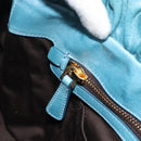 Miu Miu Hand Bag Leather 2way Blue Gold Auth 189047M-20