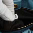Miu Miu Hand Bag Leather 2way Blue Gold Auth 189047M-23