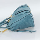 Miu Miu Hand Bag Leather 2way Blue Gold Auth 189047M-4