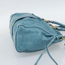 Miu Miu Hand Bag Leather 2way Blue Gold Auth 189047M-5