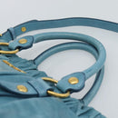 Miu Miu Hand Bag Leather 2way Blue Gold Auth 189047M-8
