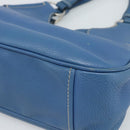 PRADA Hand Bag Vittero Dino Leather Blue Gold Auth 189048A-10