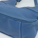 PRADA Hand Bag Vittero Dino Leather Blue Gold Auth 189048A-12