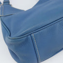 PRADA Hand Bag Vittero Dino Leather Blue Gold Auth 189048A-13