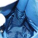 PRADA Hand Bag Vittero Dino Leather Blue Gold Auth 189048A-18