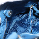 PRADA Hand Bag Vittero Dino Leather Blue Gold Auth 189048A-21