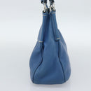 PRADA Hand Bag Vittero Dino Leather Blue Gold Auth 189048A-4