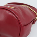 PRADA Petit Sack Hand Bag Leather Red Gold Auth 189049SM-10
