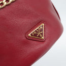 PRADA Petit Sack Hand Bag Leather Red Gold Auth 189049SM-14