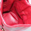 PRADA Petit Sack Hand Bag Leather Red Gold Auth 189049SM-17