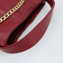 PRADA Petit Sack Hand Bag Leather Red Gold Auth 189049SM-7