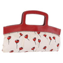 Miu Miu Hand Bag Canvas White Gold Auth 189051A-1
