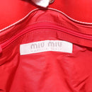 Miu Miu Hand Bag Canvas White Gold Auth 189051A-15