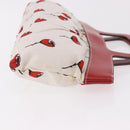 Miu Miu Hand Bag Canvas White Gold Auth 189051A-4