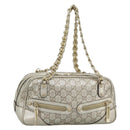 GUCCI GG Canvas Guccissima Shoulder Bag Leather Gold 152462 Auth 189052V-1