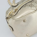 GUCCI GG Canvas Guccissima Shoulder Bag Leather Gold 152462 Auth 189052V-11