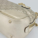 GUCCI GG Canvas Guccissima Shoulder Bag Leather Gold 152462 Auth 189052V-12