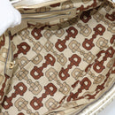 GUCCI GG Canvas Guccissima Shoulder Bag Leather Gold 152462 Auth 189052V-16