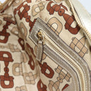 GUCCI GG Canvas Guccissima Shoulder Bag Leather Gold 152462 Auth 189052V-19