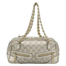 GUCCI GG Canvas Guccissima Shoulder Bag Leather Gold 152462 Auth 189052V-2