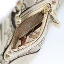 GUCCI GG Canvas Guccissima Shoulder Bag Leather Gold 152462 Auth 189052V-21