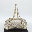 GUCCI GG Canvas Guccissima Shoulder Bag Leather Gold 152462 Auth 189052V-24