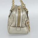 GUCCI GG Canvas Guccissima Shoulder Bag Leather Gold 152462 Auth 189052V-4