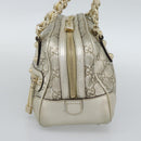 GUCCI GG Canvas Guccissima Shoulder Bag Leather Gold 152462 Auth 189052V-5