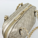 GUCCI GG Canvas Guccissima Shoulder Bag Leather Gold 152462 Auth 189052V-6