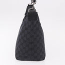 GUCCI Bamboo GG Canvas Shoulder Bag Black Silver 000 0531 Auth 189053A-5