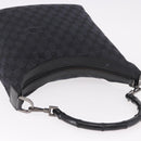 GUCCI Bamboo GG Canvas Shoulder Bag Black Silver 000 0531 Auth 189053A-6