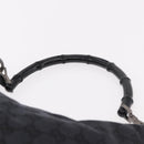 GUCCI Bamboo GG Canvas Shoulder Bag Black Silver 000 0531 Auth 189053A-8