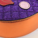 GUCCI Children's Pineapple Shoulder Bag Leather Purple Silver Auth 189054SAM-15