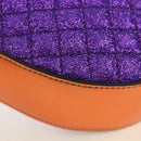 GUCCI Children's Pineapple Shoulder Bag Leather Purple Silver Auth 189054SAM-16