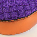 GUCCI Children's Pineapple Shoulder Bag Leather Purple Silver Auth 189054SAM-17