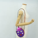 GUCCI Children's Pineapple Shoulder Bag Leather Purple Silver Auth 189054SAM-25