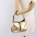GUCCI Jackie Hand Pouch Leather Gold 005 0775 Auth 189055V-21